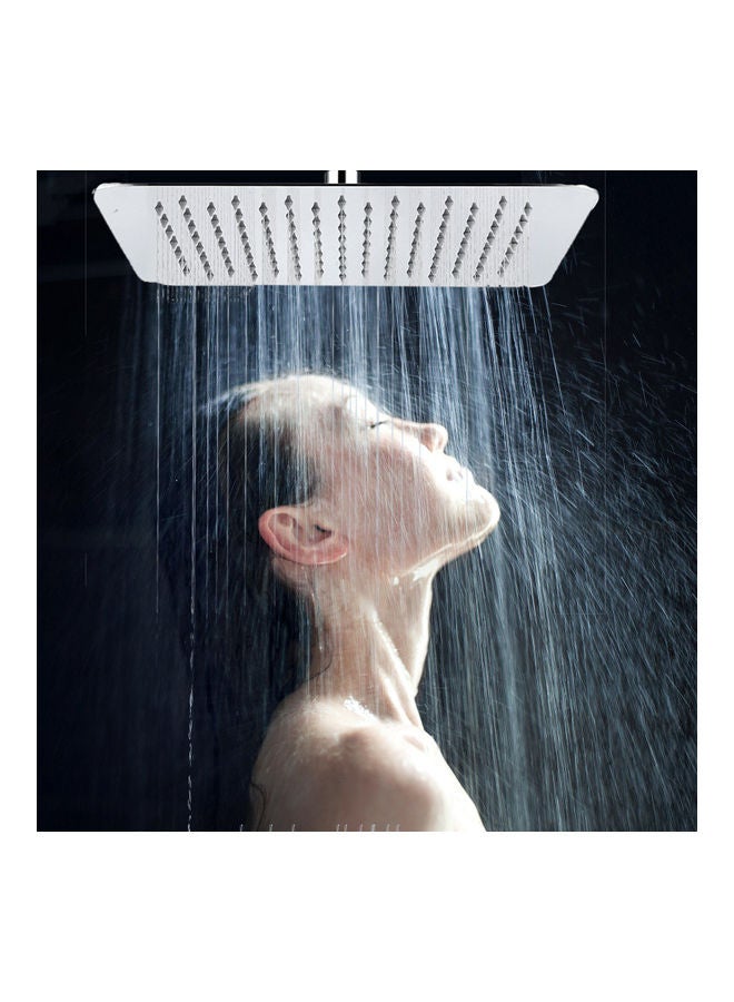 8 Inch Stainless Steel Square Rain Showerhead Ultrathin High Pressure Silver 20.00 x 5.00 x 20.00cm - Image 3